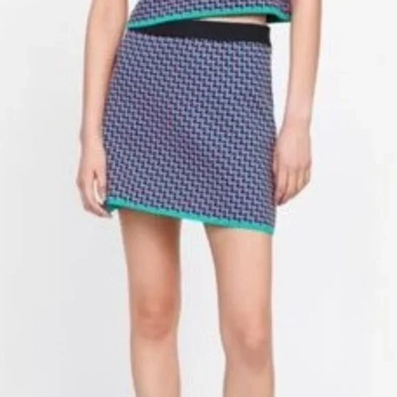 ππ€π Zara Geometric Print Skirt - Green, Black ππ€π - Picture 10 of 11